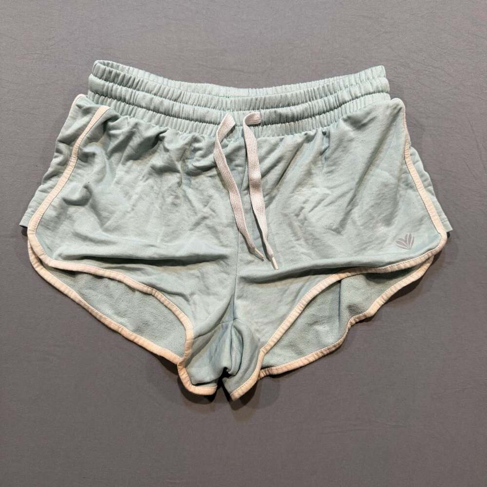 Forever 21 Light Blue Terry Fleece Dolphin Shorts with White Piping
